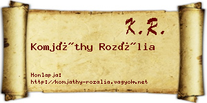 Komjáthy Rozália névjegykártya