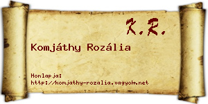 Komjáthy Rozália névjegykártya