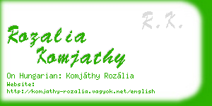 rozalia komjathy business card
